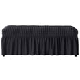 thumbnail image 5 of CHENGSI for Stretch Bubble Fabric Long Chair Cover for Living Room Bedroom Dining Room, Elastic Bench Slipcover with Skirt, Washable Furniture Protector, 80-130cm Length, 5 of 10
