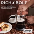 thumbnail image 5 of Elite Gourmet FP1223 Cafetera de prensa francesa de 1 litro, jarra de vidrio de borosilicato aislada de doble pared, conjunto de filtro/émbolo de acero inoxidable apto para lavavajillas, base de silic, 5 of 5