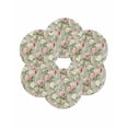 thumbnail image 7 of 13 Inch Round Placemats Set of 6, White Pink Flower Non Slip Heat Insulation PP Table Mats, Shabby Chic Spring Vintage Leaf Green Washable Place Mats for Kitchen Dining Party Table Decor, 7 of 7