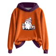 thumbnail image 2 of FASHOFT Halloween Sweatshirts for Women Cute Ghost Graphic Oversized Hoodie Causal Holiday Tops Long Sleeve Pullover Purple L, 2 of 4