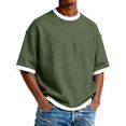 thumbnail image 3 of Men’s Crew Neck Short Sleeve T-Shirt Two Piece Set Stylish Comfortable Summer, 3 of 5