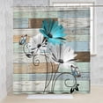 thumbnail image 4 of Mizhona Rustic Floral Shower Curtain Farmhouse Board Wooden Bathroom Curtains Country Daisy Flowers Bathroom Decor 72"X72", 4 of 5