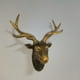 thumbnail image 3 of Escultura de resina de cabeza de ciervo montada en la pared, estatua de Animal rústico, adorno artesanal para oficina, fiesta, comedor, dormitorio, de , cobre BLESIY Escultura de pared, 3 of 8