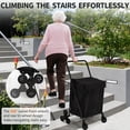 thumbnail image 4 of Towallmark Heavy-Duty Stair Climbing Utility Cart – All-Terrain Office & Home Cart with 200 lb Capacity, With Rear Basket and Cloth, 4 of 8