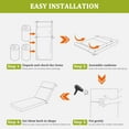 thumbnail image 7 of Kimunuk Outdoor Chaise Lounge Cushions set of 2, 80" x 26" x 4" Waterproof Pool Beach Recliner Replacement Cushions with Ties, Grass Green, 7 of 7