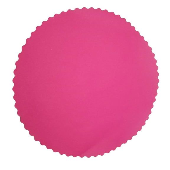 24 pcs - 14 inch diameter Hot pink Magenta round paper placemats scalloped - 24# paper