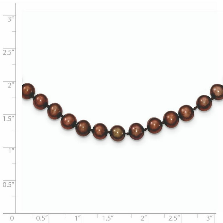 Sterling Silver 16in 6 7mm Chocolate Freshwater Cultured Pearl