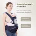 thumbnail image 5 of Ficcug 6-in-1 Baby Carrier with Hip Seat, Ergonomic Baby Wraps Carrier, Head Support and Breathable Mesh for Newborn Toddlers up to 44 lbs, Navy, 5 of 8