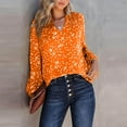 thumbnail image 7 of SCSAlgin Women's Casual V Neck Floral Printed Smocked Long Sleeve Chiffon Blouses Bohemian Top Shirts, 7 of 7