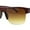 All Brown, variant on Mens Half Rim Flat Top Rectangle Horn Rim Hipster Sunglasses Black - Smoke