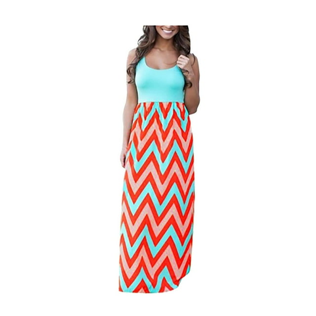 Birdeem Robe Longue Bohème Décontractée à Rayures pour Femme, Robe Maxi de Plage d'Été pour Dame