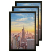 Frame Amo 16x24 Black Wood Picture or Poster Frame, 1 inch Wide Border, 3-PACK