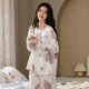 thumbnail image 1 of Conjunto de pijama de punto de algodón para mujer, ropa de dormir Floral elegante, pantalones a cuadros, Moda para el hogar, primavera y otoño, 1 of 4