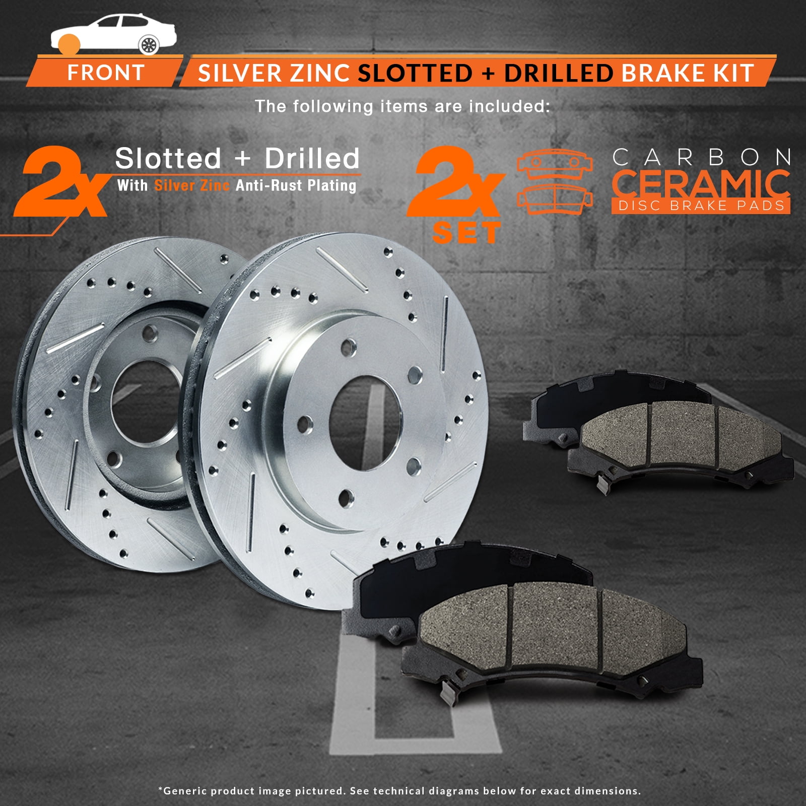 Front Brake Rotors /& Ceramic Pads 2005 2006 2007 Ford Five Hundred Freestyle