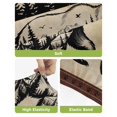 thumbnail image 4 of Brown Black Bear Bar Stool Covers Set of 6, Farmhouse Cabin Forest Vintage Stretch Washable Bar Chair Covers with Backs, Removable Pub Counter Height Chair Cover for Kitchen Dining Room Cafe, 4 of 7