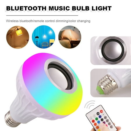 

PENGXIANG LED Wireless Bluetooth Light Bulb RGB E27 12W Music Playing lamp Changing Color Built-in Audio Speaker with Remote Control for Home Bedroom Living Room Party Decoration