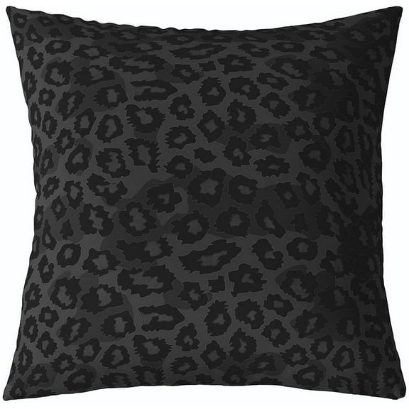 Black Leopard Print Throw Pillow Cover 20"x20" 1 Pcs Kids Cheetah Texture Print Decorative Throw Pillowcase for Sofa Safari Animal Pillow Case Cushion Cover Cushion Case (No Real Fur)