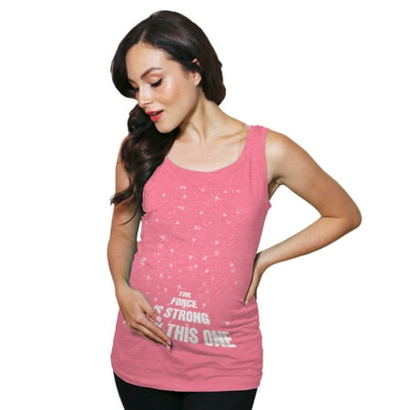 

Maternity Tank Top The Force Is Strong With This One Funny SciFi Pregnancy Tank (Heather Pink) - XL