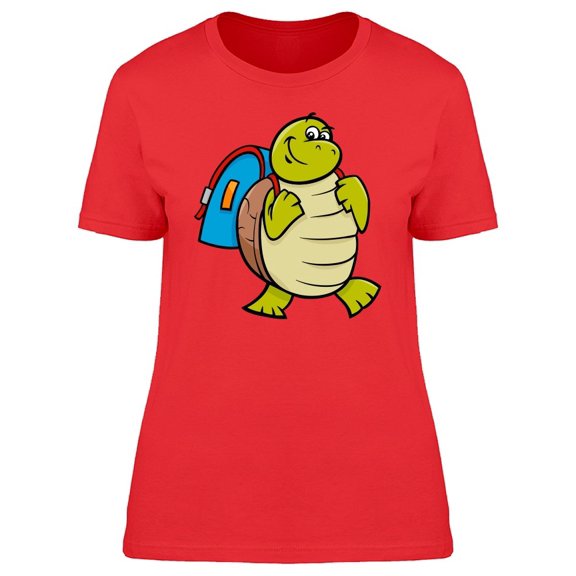 Cute Turtle Student Cartoon Tee Women's -Image by Shutterstock