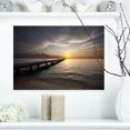 thumbnail image 1 of Longue Promenade dans la Mer au Coucher du Soleil - Impression sur Toile Pont, 1 of 3