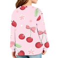 thumbnail image 5 of Abcomgle Kids Long Sleeve Shirt Girls 7-8 Casual Cherry Graphic Crewneck Shirts for Kids Girls Fall Basic Top for Girls Trendy Girls Tunic Tops with Pocket, 5 of 5