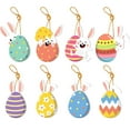 thumbnail image 2 of JingChun 8Pcs Easter Tree Ornaments, Easter Eggs Hanging Ornaments Tree Decor, Easter Tree Decorations and Ornaments Include Colorful Bunny Egg Chick Flower Basket for Spring Activity, 2 of 5