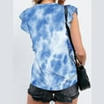 thumbnail image 4 of Birdeem Womens Spring /Summer Lace Flying Sleeves Round Neck Tie Dyed T-Shirt Top, 4 of 6