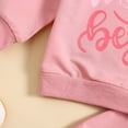 thumbnail image 4 of Quealent Boys Girls 2 Pieces Sweat Suit Unisex Baby Boy Winter Clothes Toddler Baby Boy Fall Clothes Letter Print Crewneck Sweatshirt Top Pants Set Winter Outfits Red,12-18 Months, 4 of 5