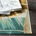 thumbnail image 5 of SAFAVIEH Barbados Banana Leaves Outdoor Runner Rug, Gold/Green, 2'8" x 10'5", 5 of 8