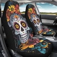 thumbnail image 4 of XYZCANDO Sugar Skull Auto Seat Covers Polyester Comfortable Car Seat Covers Interior car Front Seats, Non-Slip Lightweight SUV Truck, 4 of 10