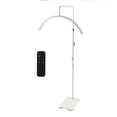 thumbnail image 4 of Lámpara de pie LED de media luna con control remoto, ajustable, de 23 pulgadas, para extensiones de pestañas, cuidado de la piel, lectura, de 110 a 1240 V, enchufe británico blanco, 4 of 14