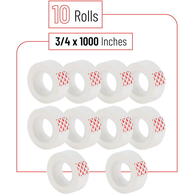 10/20 Rolls Transparent Tape Refill, 3/4 Inch X 1000 Inch