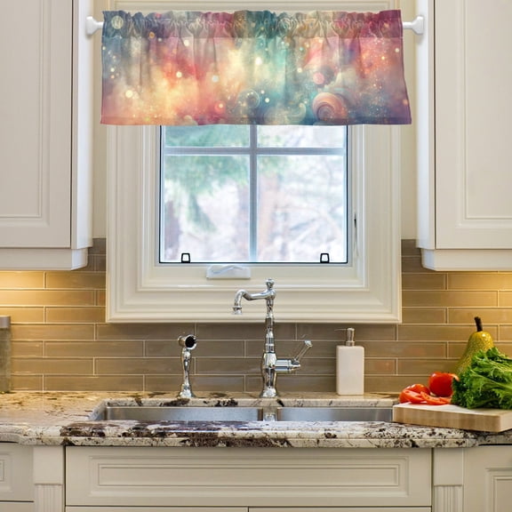 Painting Colors Curtain Valances Farmhouse Design Window Treatment Decor Blackout Rod Pocket for Windows Living Room Kitchen 54" x 18"