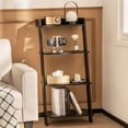 thumbnail image 4 of Costway 4-Tier Ladder Shelf Leaning Bookshelf withAnti-falling Baffle Wood Bookcase Black, 4 of 10