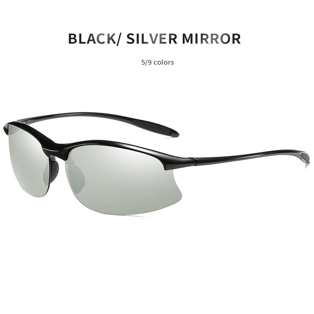 Mens TR90 Polarized Sports Sunglasses, Half Frame Outdoor Eyewear for Men, Durable and Lightweight Design