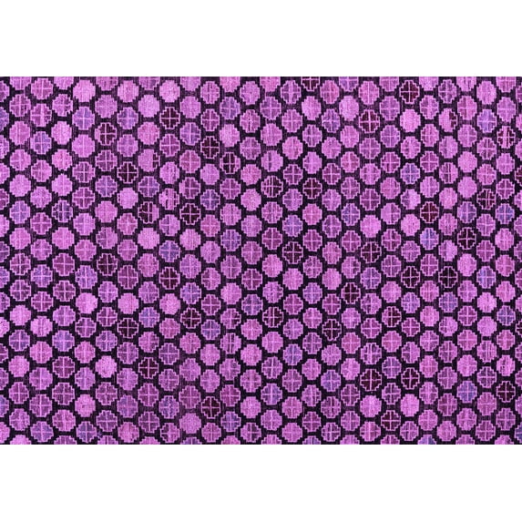 Ahgly Company Indoor Rectangle Abstract Purple Modern Area Rugs, 3' x 5'
