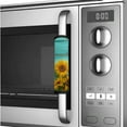 thumbnail image 4 of ZIATUBLES Refrigerator Door Handle Gloves Set of 6 Washable Neoprene Kitchen Appliance Covers Fridge Dishwasher Oven Protective Decor Keep Off Oil Fingerprints Food Stains, Teal Wood Grain Sunflower, 4 of 7
