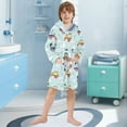 thumbnail image 5 of FORMRS Niños Bathrobe Unisex Hooded Robe Soft Plush Pajamas Sleepwear, Size 2-3T, Colorful Trains, 5 of 7
