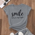 thumbnail image 3 of T-shirt Décontracté à Manches Courtes pour Usage Quotidien avec Col Rond et Imprimé Graphique, Coupe Ample pour Femmes, Confort Quotidien, 3 of 4