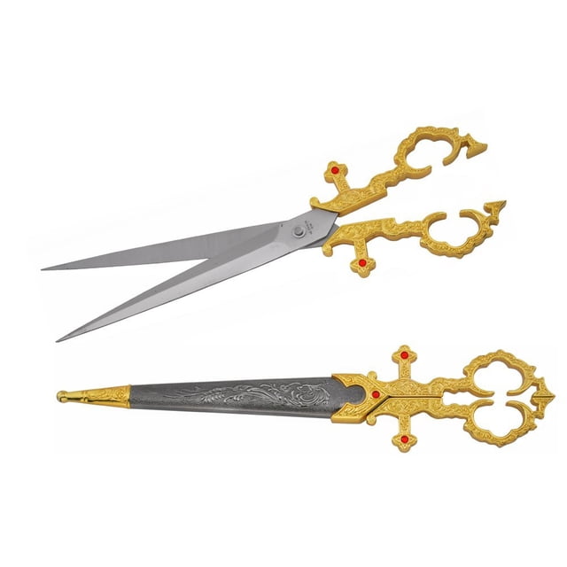Wuu Jau H-6010-GD Renaissance Medieval Scissors Dagger, 11", Gold
