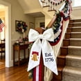 thumbnail image 5 of Deeceymbur Rural Style Patriotic Wreath Sash Stripe Bow Ornament for Home Holiday Decor, 5 of 6