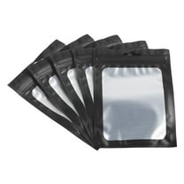 Uxcell 5.9x4.1" Holographic Bags, 100 Pack Aluminized Plastic Resealable Storage Bags for Small Things, Black