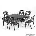 thumbnail image 5 of Noble House Abigal 7 Piece Aluminum Expandable Patio Dining Set in Shiny Copper, 5 of 10