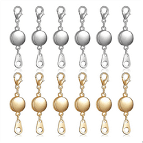 12 Pieces Locking Magnetic Jewelry Clasp Round Necklace Closures Bracelet Extender for Making
