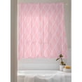 thumbnail image 3 of Sheer Curtains 63 Inch Length 2 Panels Set for Bedroom, Pink White Stripes Semi Sheer Curtains for Windows, Simple Geometric Modern Monochrome Voile Window Treatments Rod Pocket Curtain, 3 of 7