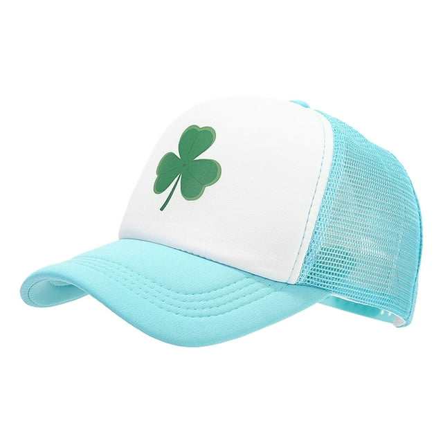 GDREDA Mens Hats and Caps Three Leaves Pattern Baseball Cap Tongue Outdoor Sun Hat,Light Blue