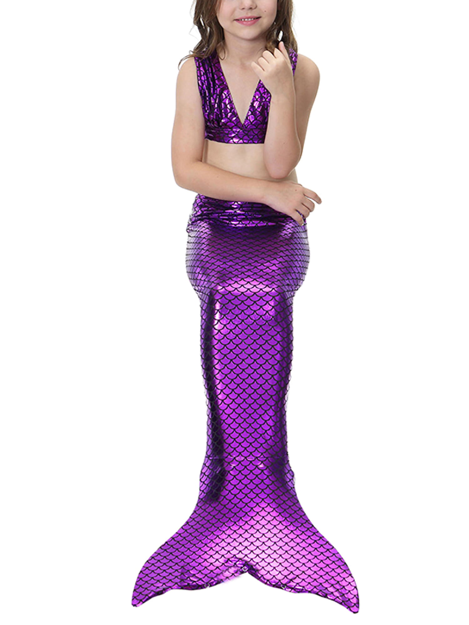New Girl's 3Pcs Mermaid Tail Swimwear Children Clothing Cosplay Bikini Swimsuit