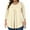 Beige, variant on Fesfesfes Women's Casual Blouses Fashion Flowy Pleated Hem Classic Round-Neck Thress-Quarter Sleeves T-shirt for Daily Summer Outings Wear (Army Green,L)