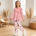 thumbnail image 2 of KPOPLK 2-11 Years Little's Girl Clothes Fall Winter Toddler Outfits for Girls Long Sleeve Ruffle Sweatshirt Pant Clothing Set,Size 9-10 Years, 2 of 8