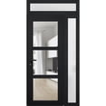 thumbnail image 5 of Front Exterior Prehung Metal-Plastic Door See-through / Manux 8555 Matte Black / Side and Top Window / Office Commercial and Residential Doors Entrance Patio Garage 48" x 96" Right-hand Inswing, 5 of 6